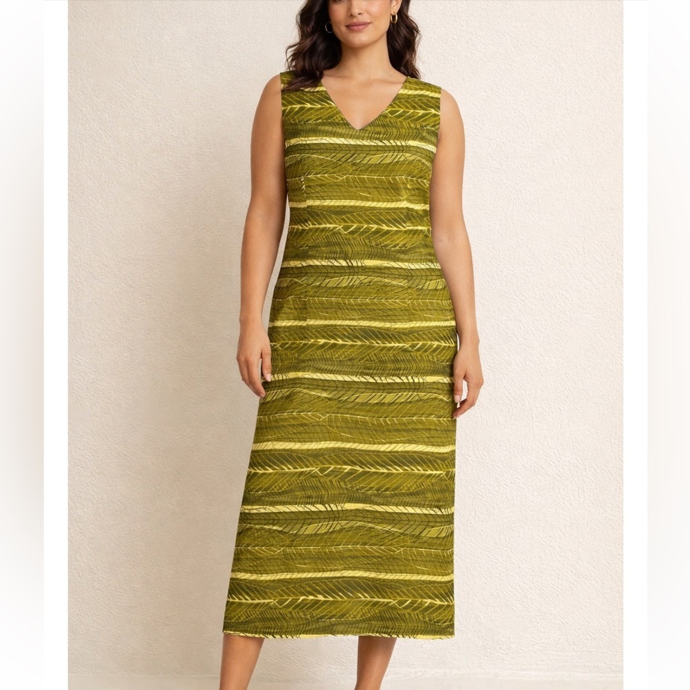 Jessica Howard Vintage Linen Blend Midi Dress